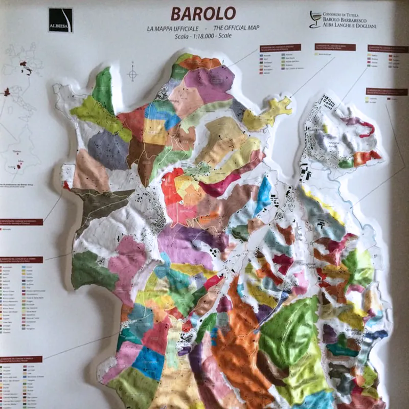 Innrammet 3D kart - Barolo